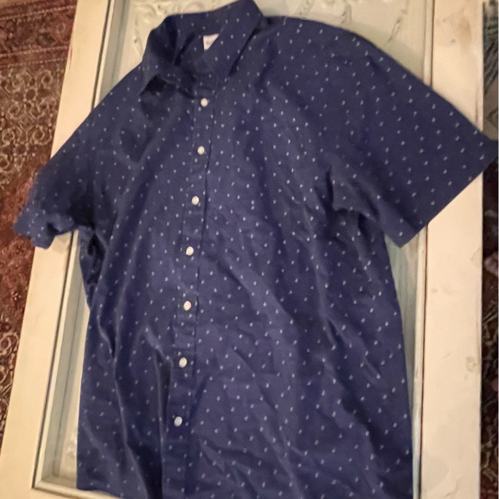 Saddlebred Classic Fit Navy Shirt with White Accents